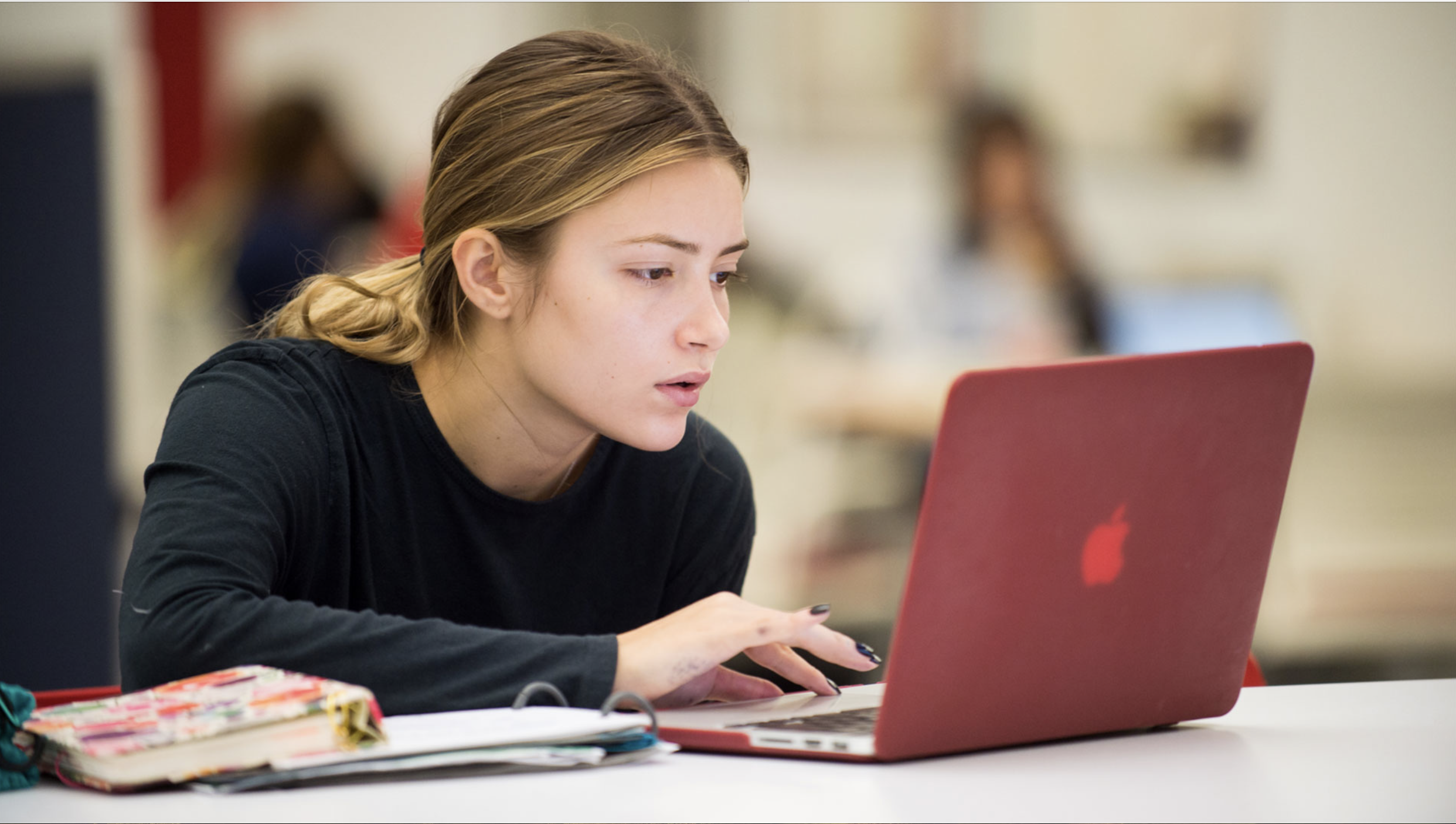 Student with computer